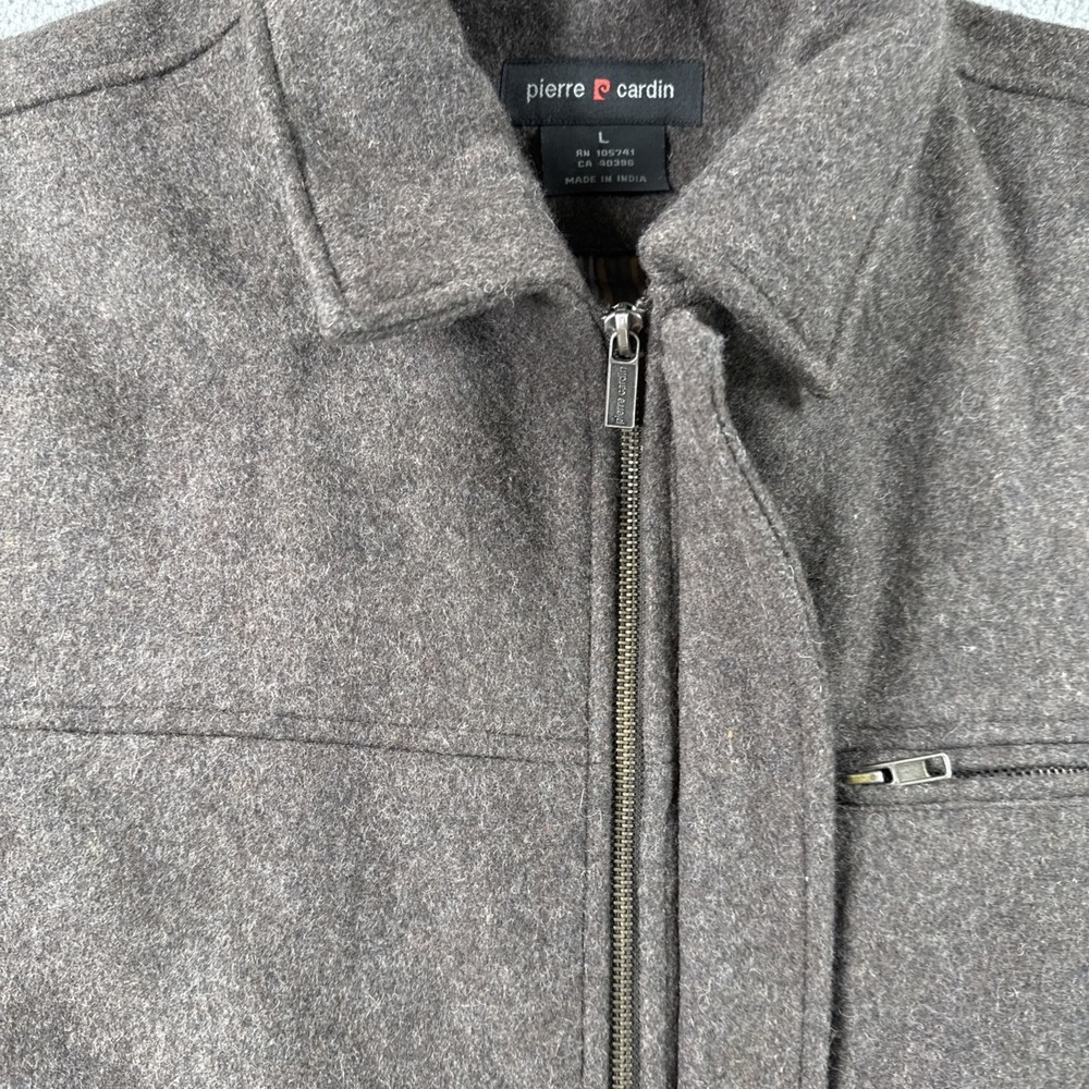 Pierre Cardin Coat Mens L Full Zip Wool Blend Lined Zip Pocket Preppy Career - Picture 6 of 14